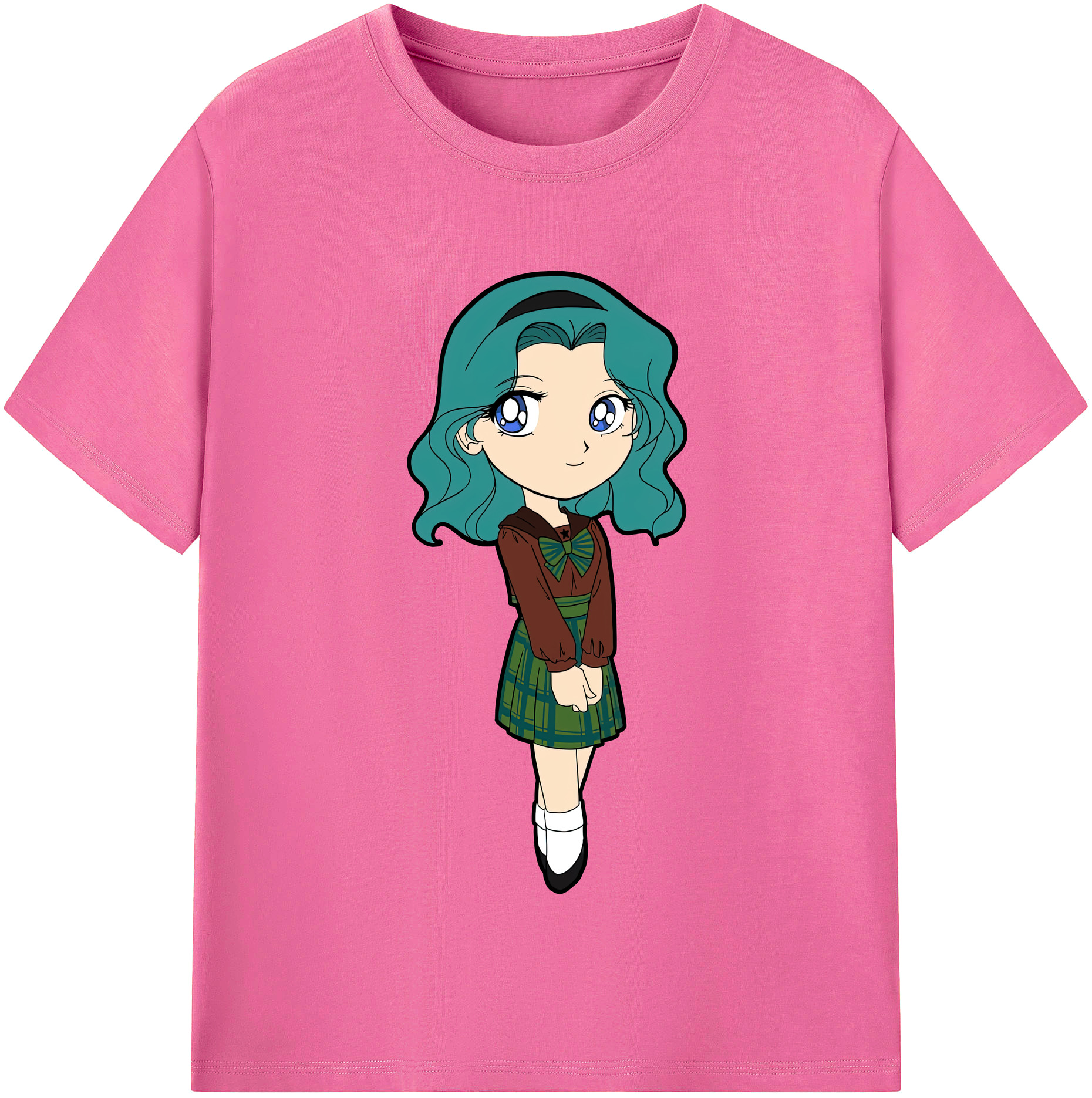 （画像用） 美少女戦士セーラームーン 海王 みちる（かいおう みちる） Sailor Moon Kaiou Michiru レディースカジュアルプリントTシャツ（綿100％）